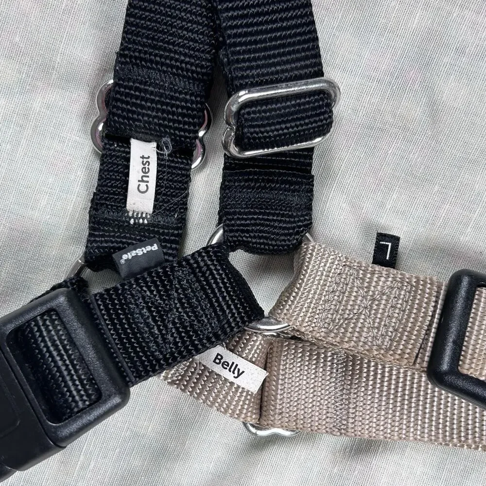 Easy Walk Pet Safe dog harness Sz L adjustable black & tan nylon GUC labeled
